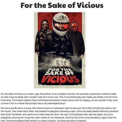 For the Sake of Vicious - Review